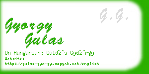 gyorgy gulas business card